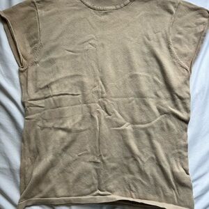 Studio Works Beige Knit Sleeveless Top